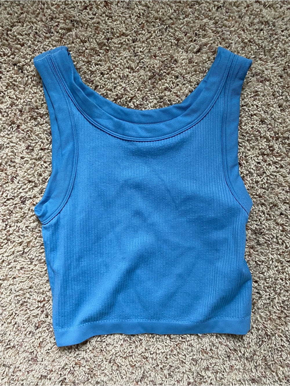 Urban Outfitters Capri Blue Ribbed Tank